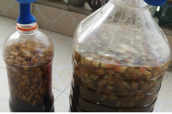 酵素肥的制作方法，原料有果皮、红糖及清水