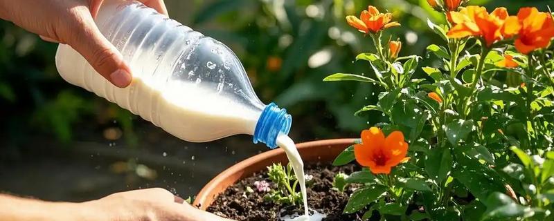 牛奶怎么浇花,用牛奶勾兑200倍的清水