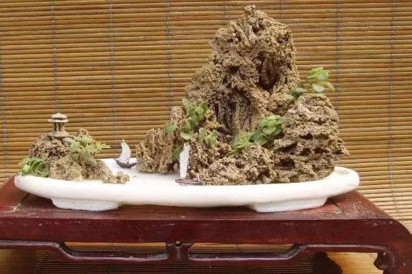 自制石头盆景的方式，一般可以用吸水石和砾石制作