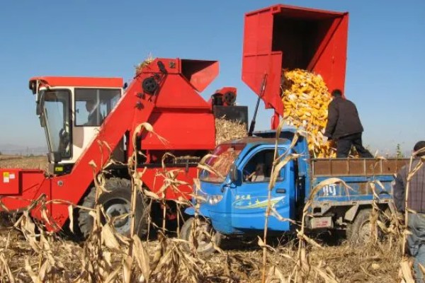 玉米收割机的安装调试方法，柴油机和收割机减速箱要连接三角带