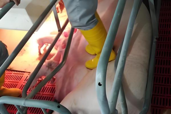 母猪下崽慢怎么处理,可人工辅助